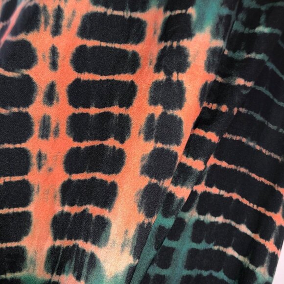 Boho Tie Dye Maxi Dress SzS Green/Rust - Picture 10 of 10